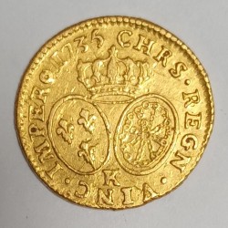 FRANKREICH - Gad 340 – LOUIS XV – GOLDENER LOUIS MIT GLÄSER – 1735 k – Bordeaux