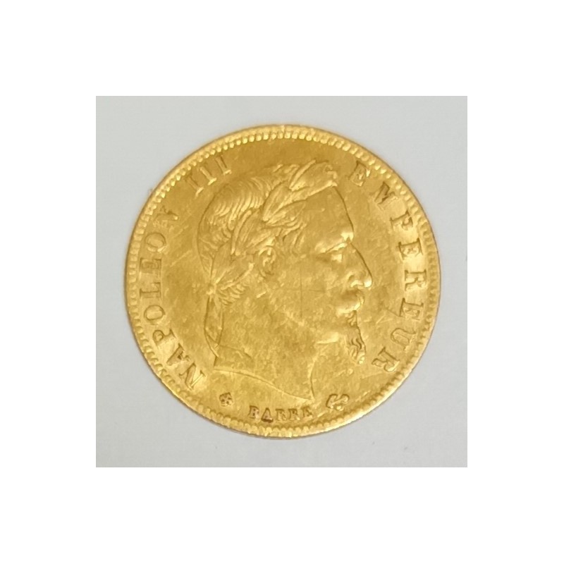 FRANCE - KM 803 - 5 FRANCS 1867 BB - Strasbourg - GOLD - NAPOLEON III - Laureate head - cross on the cheek otherwise VF