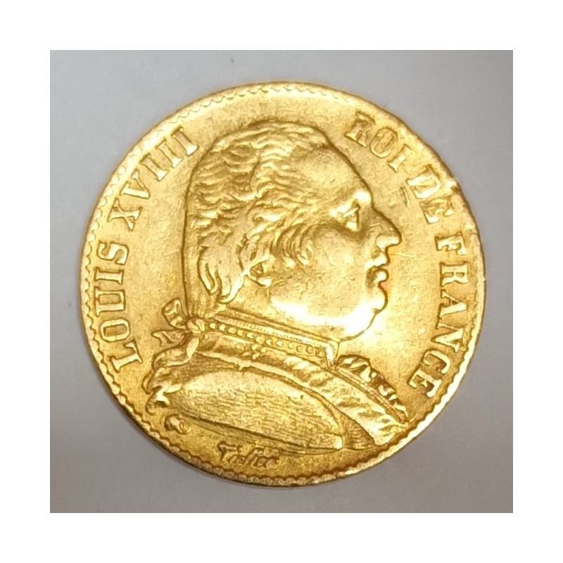 FRANCE - KM 706.1 - 20 FRANCS 1814 A - GOLD - LOUIS XVIII - DRESSED BU