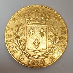 FRANCE - KM 706.1 - 20 FRANCS 1814 A - GOLD - LOUIS XVIII - DRESSED BU