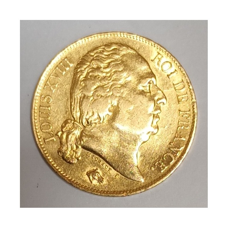 FRANKREICH - KM 712 - 20 FRANCS 1818 W - Lille - GOLD - LOUIS XVIII