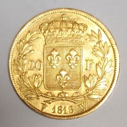 FRANKREICH - KM 712 - 20 FRANCS 1818 W - Lille - GOLD - LOUIS XVIII