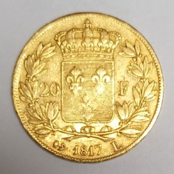 FRANCE - KM 712 - 20 FRANCS 1817 L - Bayonne - GOLD - LOUIS XVIII