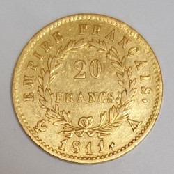 FRANKREICH - KM 695 - 20 FRANCS 1811 A - Paris - NAPOLEON I. - RÜKSEITE 'EMPIRE' REICH