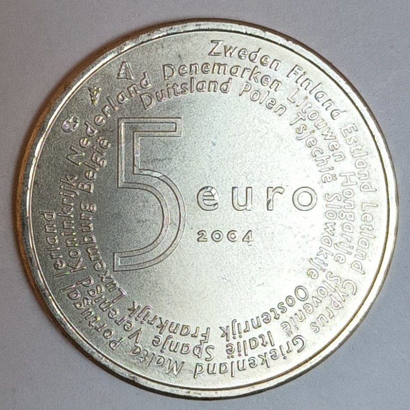 NIEDERLANDE - KM 252 – 5 EURO 2004 – ERWEITERUNG DER EUROPÄISCHEN UNION – SILBER