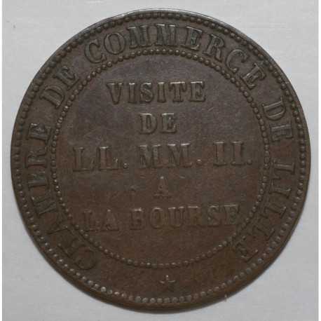 5 CENTIMES 1853 - NAPOLEON III TETE NUE - VISITE BOURSE DE LILLE - TTB