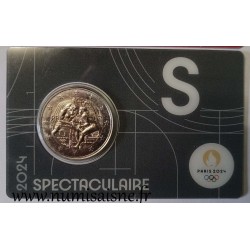 FRANKREICH - 2 EURO 2024 - OLYMPISCHE SPIELE 2024 - HERKULESKAMPF - NOTRE DAME - GRAUES COINCARD 'S'