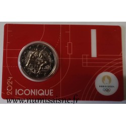 FRANKREICH - 2 EURO 2024 - OLYMPISCHE SPIELE 2024 - HERKULESKAMPF - NOTRE DAME - ROTE COINCARD „I“