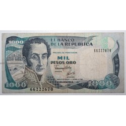 COLOMBIA - PICK 432 a - 1000 PESOS ORO - 01.04.1992