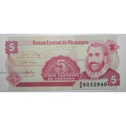 NICARAGUA  - PICK 168 - 5 CENTAVOS 1991