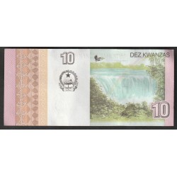 ANGOLA - PICK 151 b - 10 KWANZAS 2012 (2017) - José Eduardo dos Santos - Luena Falls