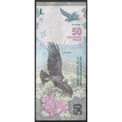 ARGENTINA - PICK 363 - 50 PESOS (2018-2020) - ANDES CONDOR - FLOWERS - a2 - GMS EMO signatures