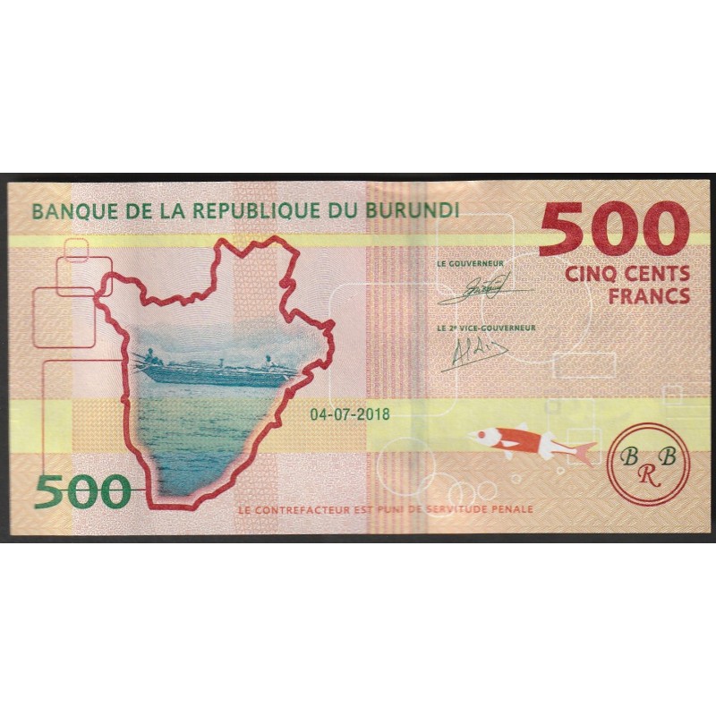 BURUNDI - PICK 50 - 500 FRANCS - 2018 - CAFE - CROCODILE