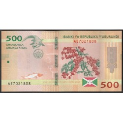 BURUNDI - PICK 50 - 500 FRANCS - 2018 - CAFE - CROCODILE