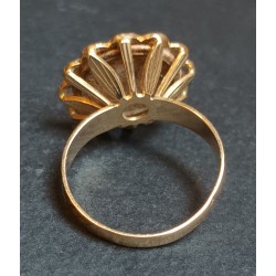 BAGUE EN OR JAUNE - 18 CARATS - PORTE PIÈCE AVEC 1 PESO OR  - TAILLE 54