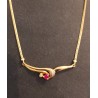 NECKLACE - YELLOW GOLD - 18 CARATS - 1 RUBY - Ref 096131