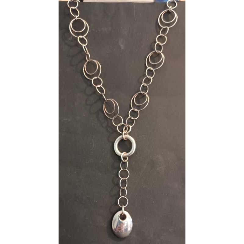 COLLIER EN ARGENT - MAILLE JASERON - 20.40 g - 48 cm - 096125