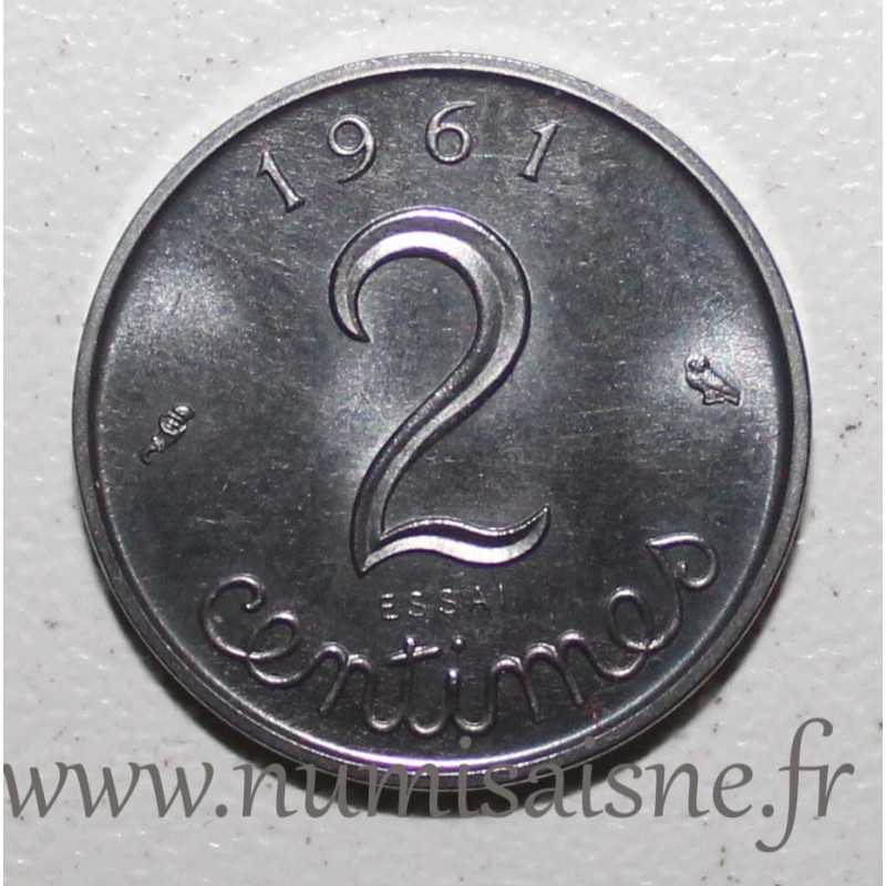 FRANKREICH - KM A933 - 2 CENTIMES 1961 - Typ Weizenähre - Essai