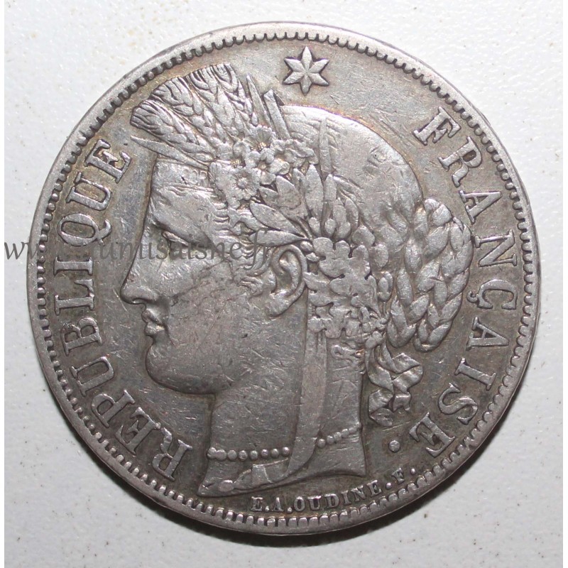 GADOURY 743 - 5 FRANCS 1870 A - Paris - TYPE CERES AVEC LEGENDE