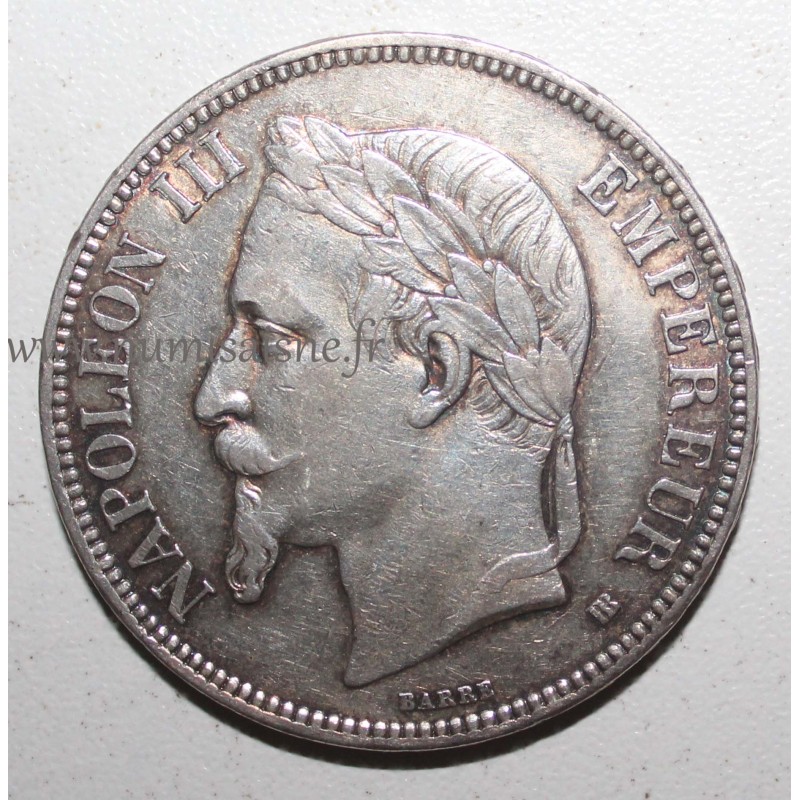 FRANKREICH - KM 799 - 5 FRANCS 1869 BB - Strabourg - TYP NAPOLEON III