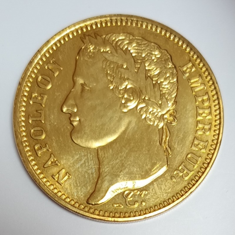 FRANKREICH - REPRODUKTION - 40 FRANCS 1807 - NAPOLEON 1. - VERGOLDETES KUPFER