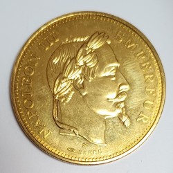 FRANCE - REPRODUCTION - 100 FRANCS 1870 - NAPOLEON III - GILT COPPER