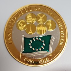 MÉDAILLE - ANNIVERSAIRE DU DRAPEAU EUROPÉEN - 1986-2016 - ARGENT