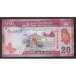 SRI LANKA - PICK 123 c  - 20 RUPEES - 2015 - chouette