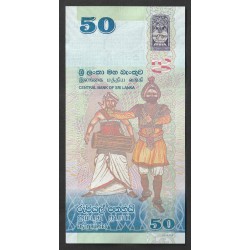 SRI LANKA - PICK 124 - 50 RUPEES - NEW BRIDGE - 2015 - BIRD - BUTTERFLY - DANCERS