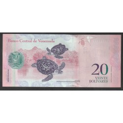 VENEZUELA - PICK 91 f - 20 BOLIVARES - 29-10-2013 - TURTLES