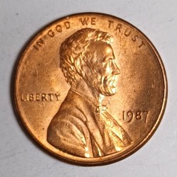 ÉTATS UNIS - km 201 - 1 CENT - LINCOLN SMALL CENT - 1987 - MEMORIAL