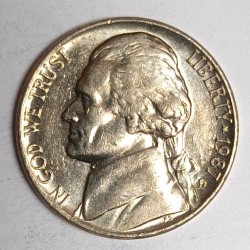 ETATS UNIS - KM A192 - 5 CENTS 1987 D - Denver - THOMAS JEFFERSON