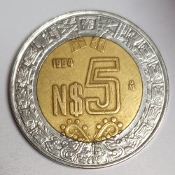 MEXIQUE - KM 552 - 5 NOUVEAUX PESOS 1994 - AIGLE