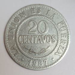 BOLIVIE - KM 203 - 20 CENTAVOS 1987