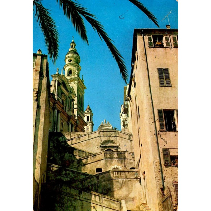 Komitat 06500 - MENTON - MALERISCHE TREPPE DER ALTSTADT UND KIRCHE SAINT-MICHEL