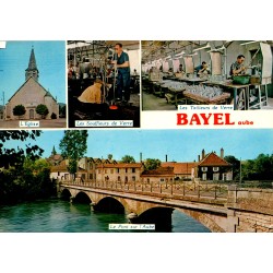 10310 - BAYEL - L'EGLISE - LES SOUFFLEURS ET LES TAILLEURS DE VERRE - LE PONT