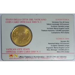 VATICAN - KM 387 - 50 CENT 2010 - COINCARD NUMBER 1 - POPE BENEDICT VI