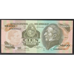 URUGUAY - PICK 61 a - 100 NUEVOS PESOS - NON DATE (1988) - SERIE F