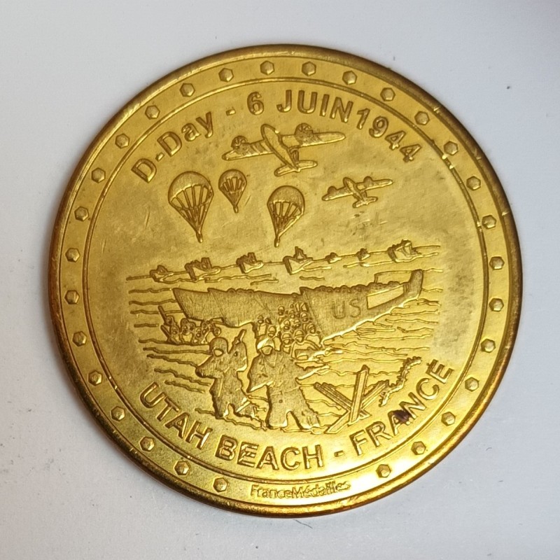 14 - NORMANDIE - ESPACE HISTORIQUE - D-DAY - 6 JUIN 1944 - UTAH BEACH - FRANCE MEDAILLE