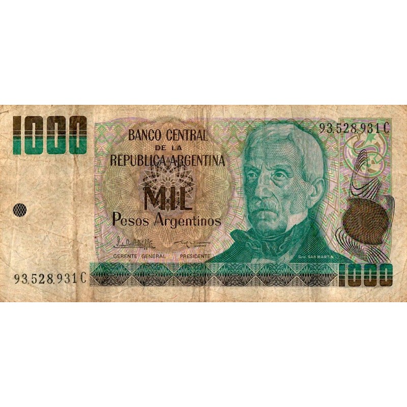 ARGENTINE - PICK 317 b - 1000 PESOS ARGENTINOS (1984)