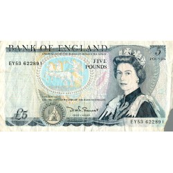 GREAT BRITAIN - PICK 378 c - 5 POUNDS - NOT DATED (1980-87)