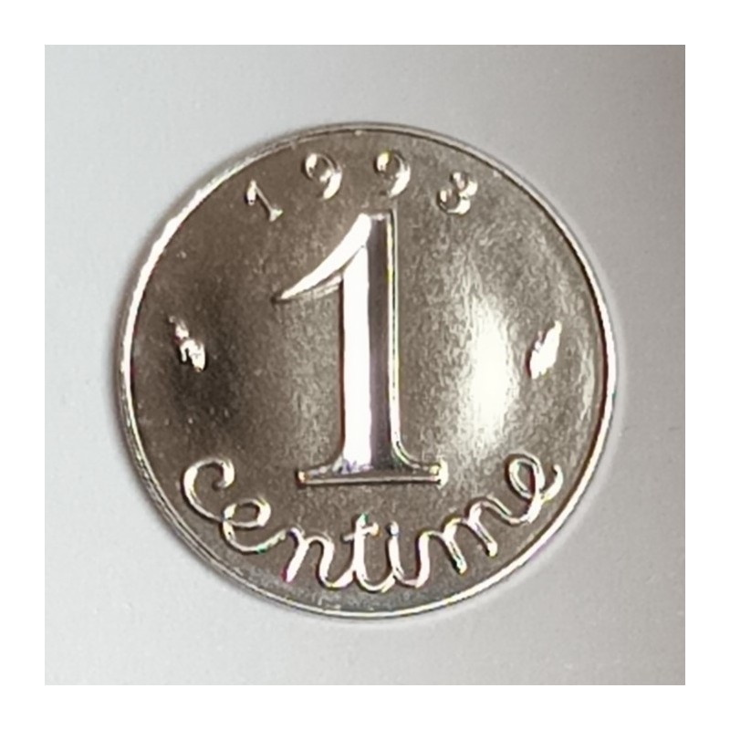 FRANCE - KM 928 - 1 CENTIME 1993 - TYPE EAR OF WHEAT - Variety Proof / BU