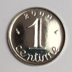 FRANCE - 1 CENTIME 2000 - EPI TYPE - KM 928 - VARIETY OBVERSE BU REVERSE PROOF