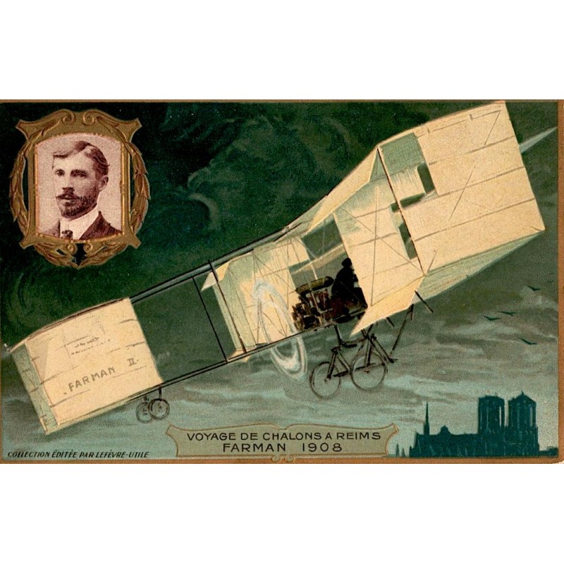 Komitat 51 - LUFTFAHRT - REISE VON CHALONS NACH REIMS - FARMAN - 1908