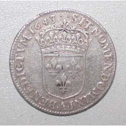 FRANCE - LOUIS XIII - 1/2 ECU 1643 A - Paris - 2nd HALLMARK OF WARIN