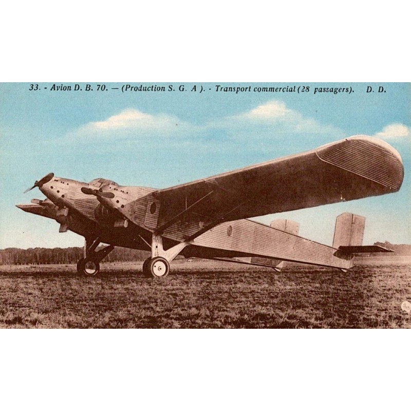 AVIATION - AVION D. B. 70. (Production S. G. A). - Transport commercial