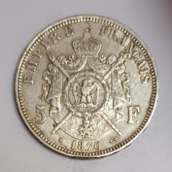 FRANKREICH - KM 799 - 5 FRANCS 1870 A - Paris - TYP NAPOLEON III