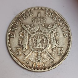 GADOURY 739 - 5 FRANCS 1870 BB - Strasbourg - TYPE NAPOLEON III - KM 799