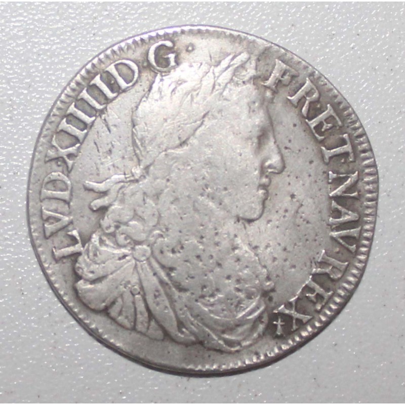 FRANCE - LOUIS XIV - 1/2 ECU WITH YOUNG BUST 1667 - 9 - Rennes