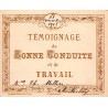 RÉCOMPENSE SCOLAIRE - TEMOIGNAGE DE BONNE CONDUITE ET DE TRAVAIL - 1918